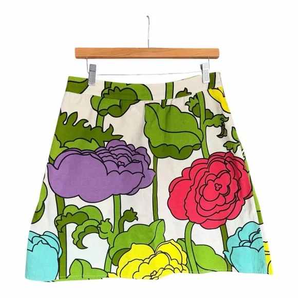 Vintage MOSCHINO CHEAP & CHIC Mod Floral Mini Skirt Flare RARE 8 - Picture 2 of 14